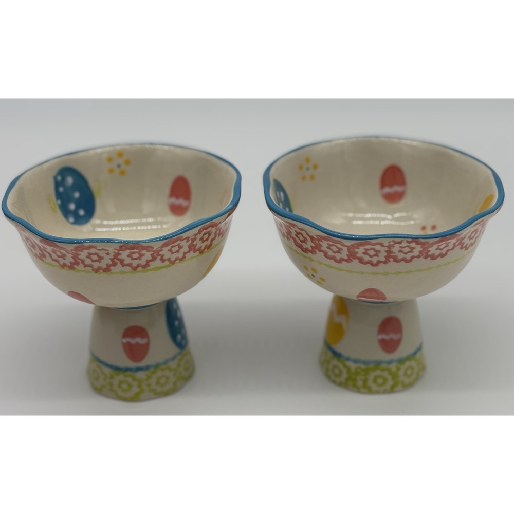 Temptations Easter Egg‎ Hunt Parfait Pedestal Bowls Two Replacements